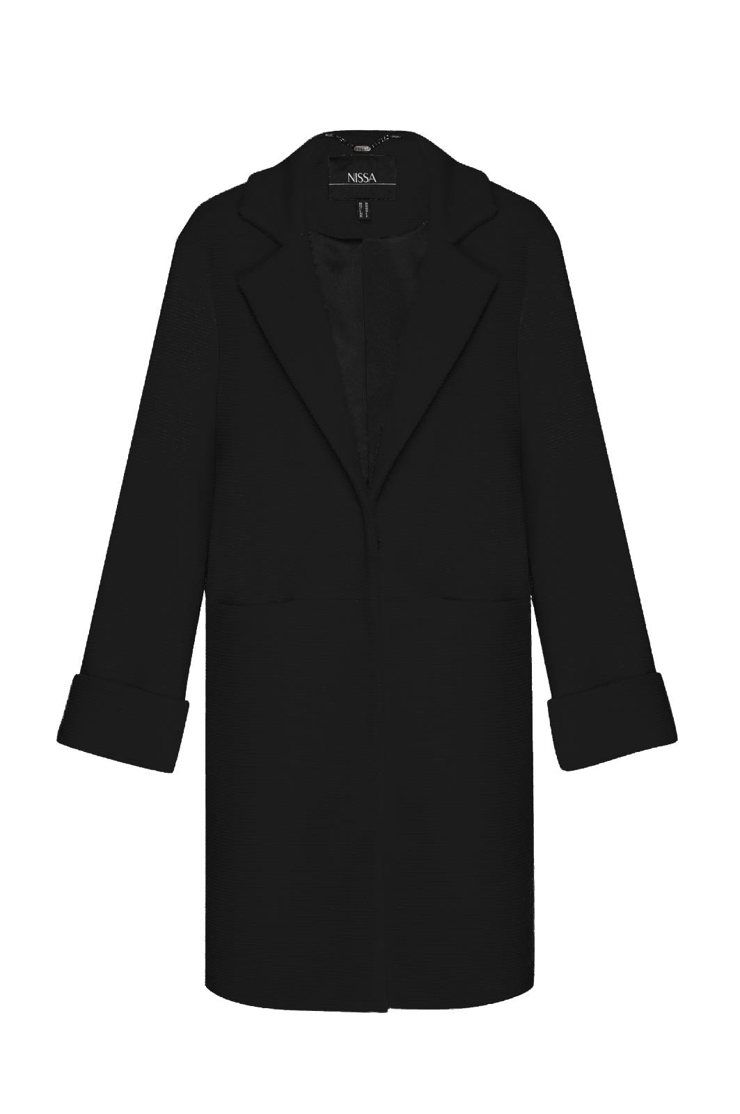 Palton elegant cu maneci oversized Negru