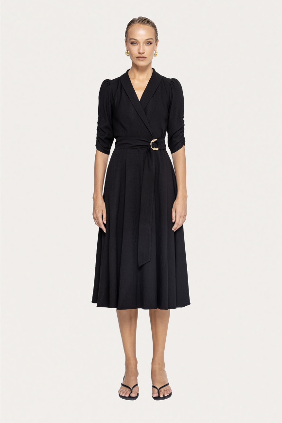 Belted viscose dress