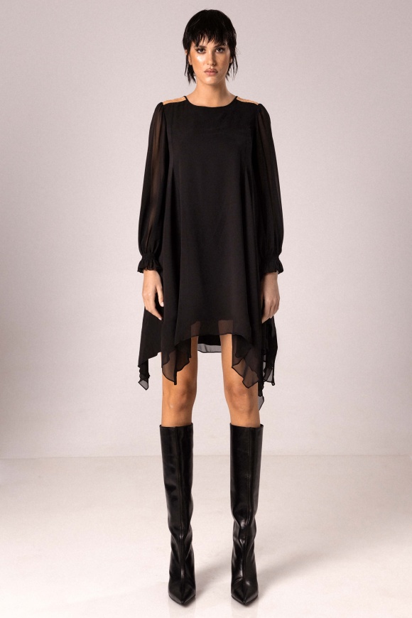 Rochie din voal cu maneci transparente