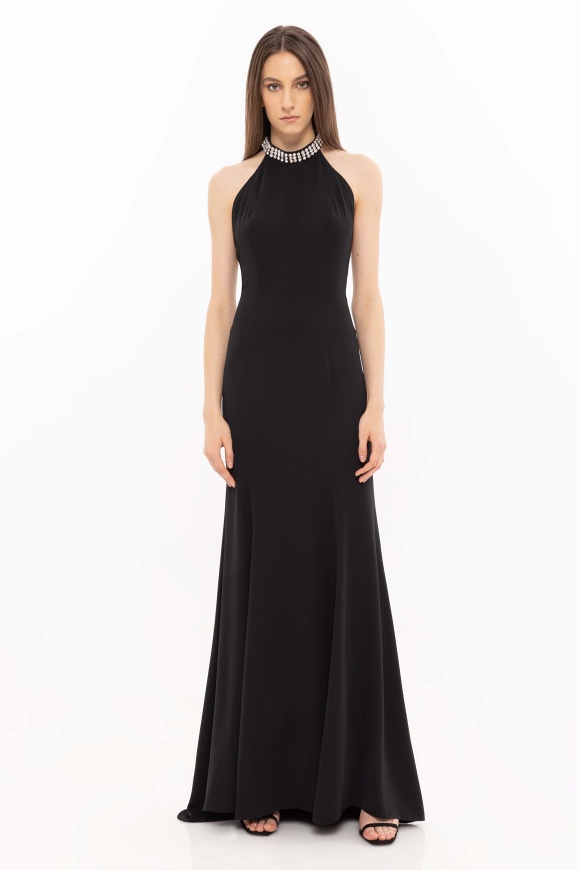 Rochie cu spatele gol si cristale