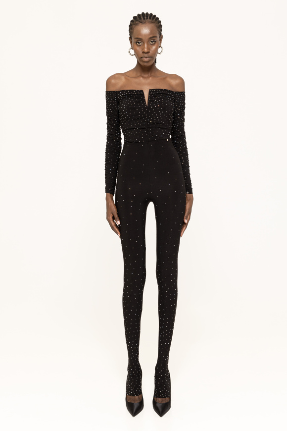 Rhinestone embellished leggings