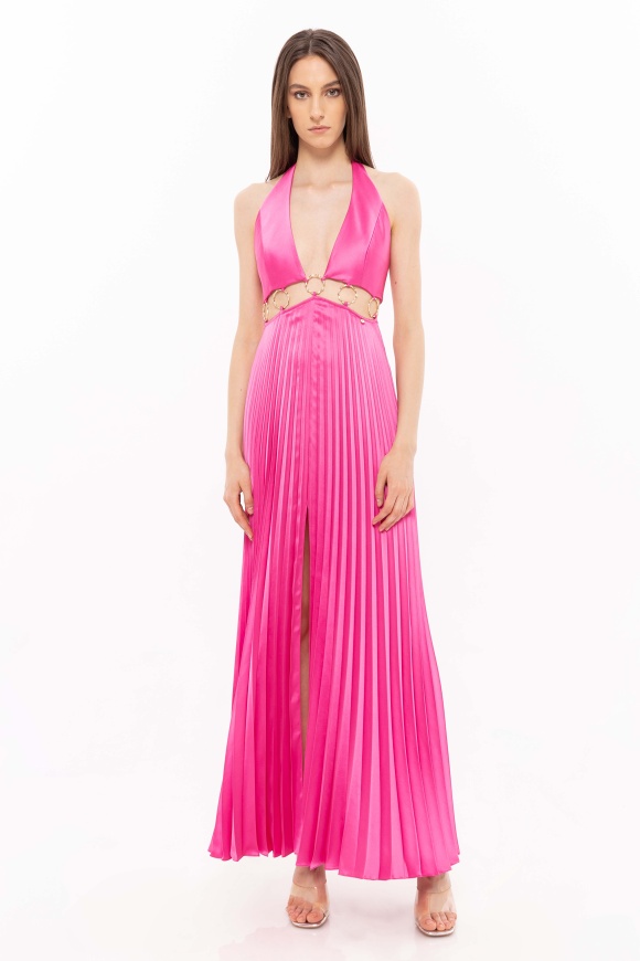Plissé cut-out dress