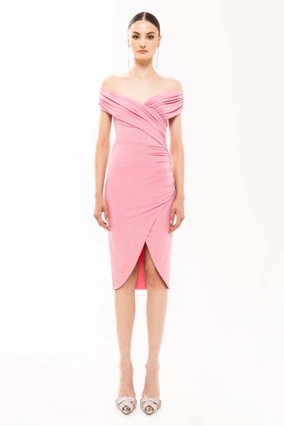 Glittered ruched dress