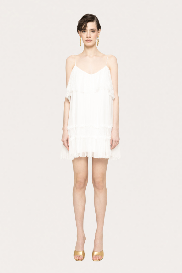 Rochie din matase cu detalii de dantela