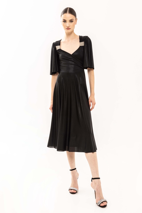 V-neck lamé dress