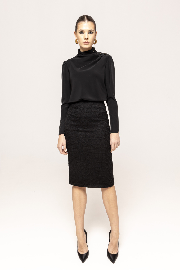 Bouclé pencil skirt