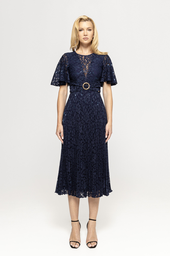 Sequinned lace midi dress