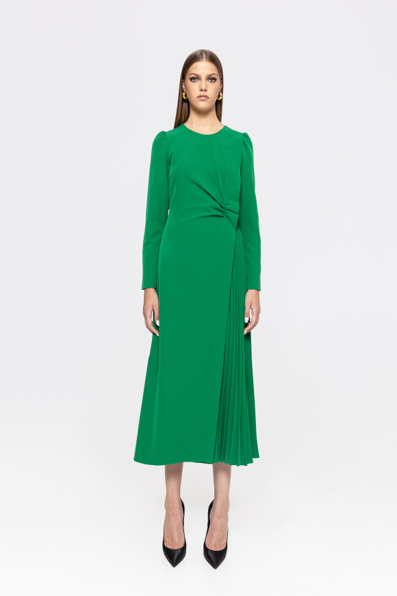 Rochie din stofa cu insertie plisata