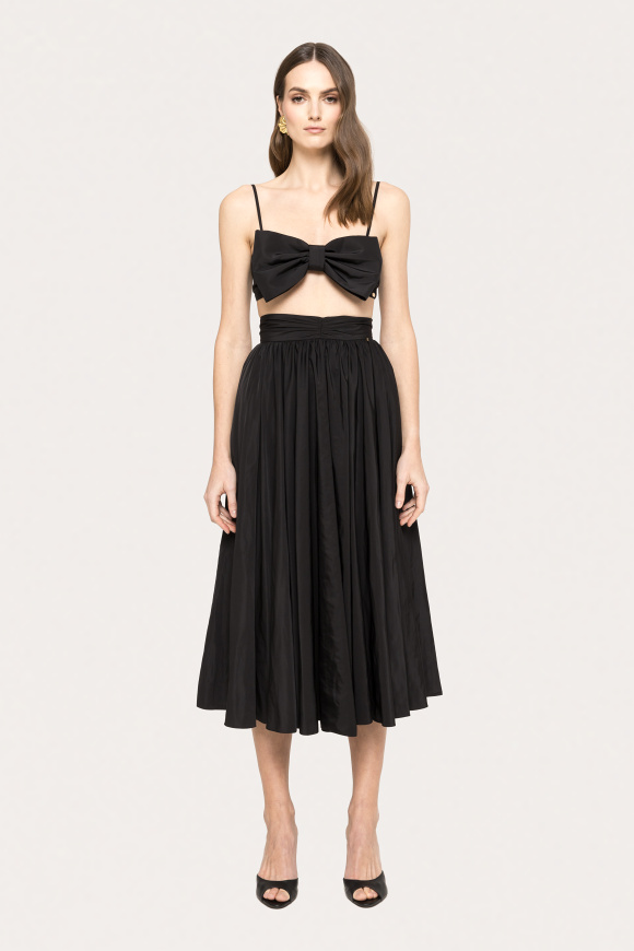 Taffeta midi skirt