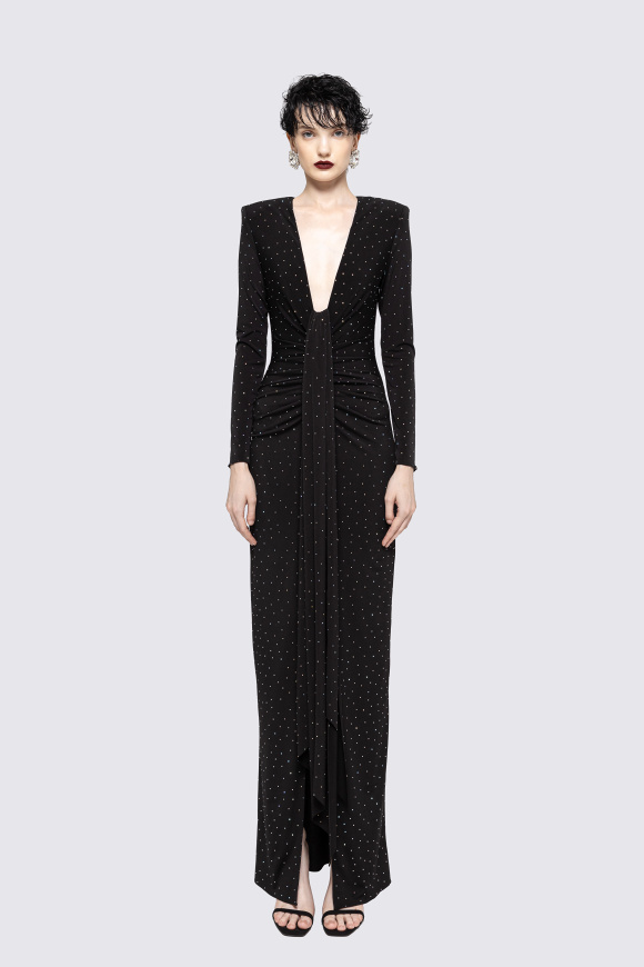 Rochie elastica cu aplicatii din strasuri