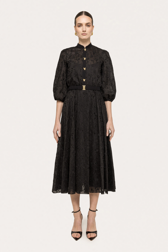 Rochie din lyocell cu broderie florala