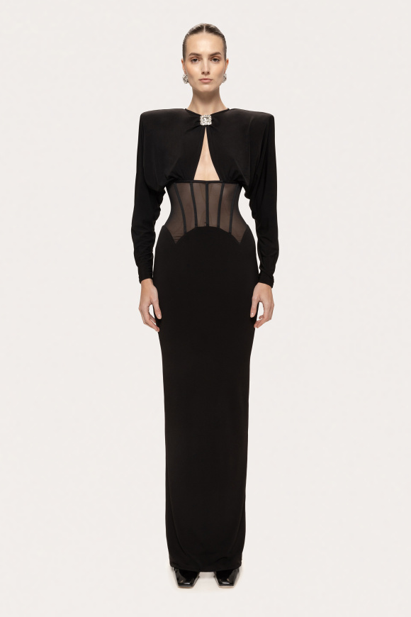 Waist-corset maxi dress