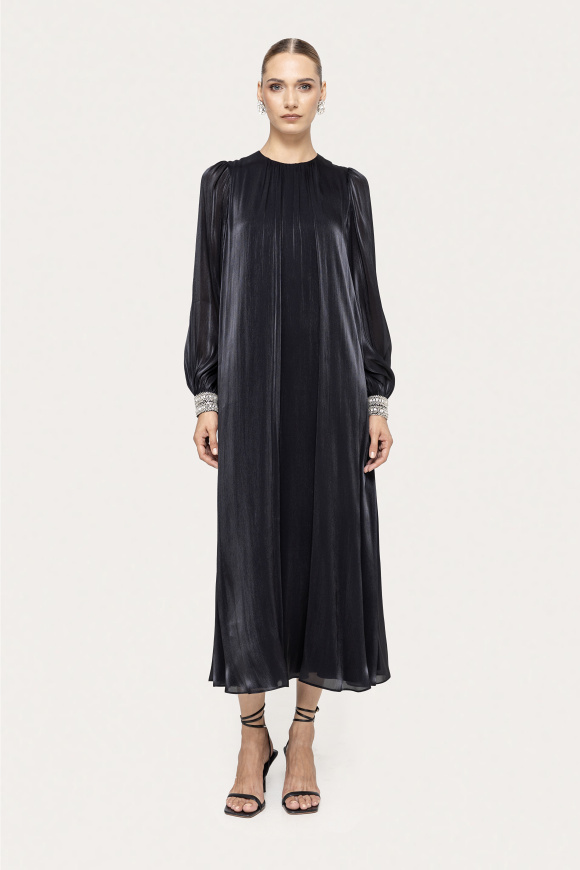 Crystal-detail chiffon midi dress