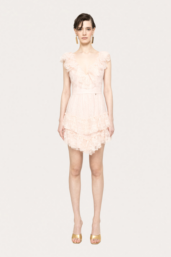 Rochie din dantela cu strasuri