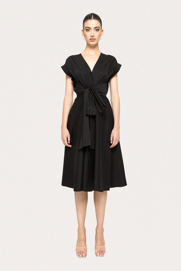 Rochie din bumbac cu strasuri