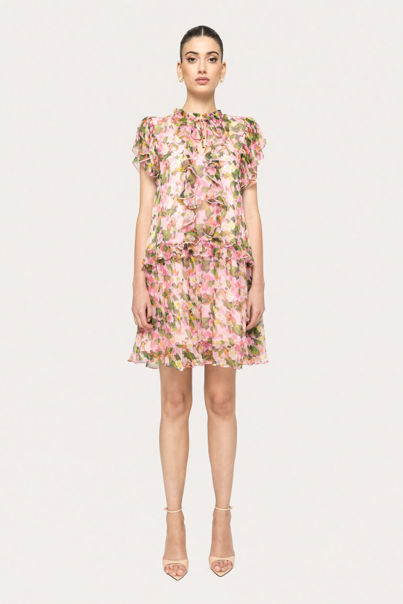 Rochie din matase cu imprimeu floral