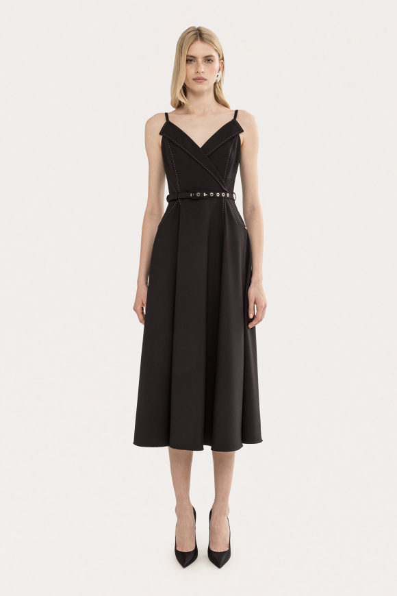 Rochie din stofa cu decolteu in V