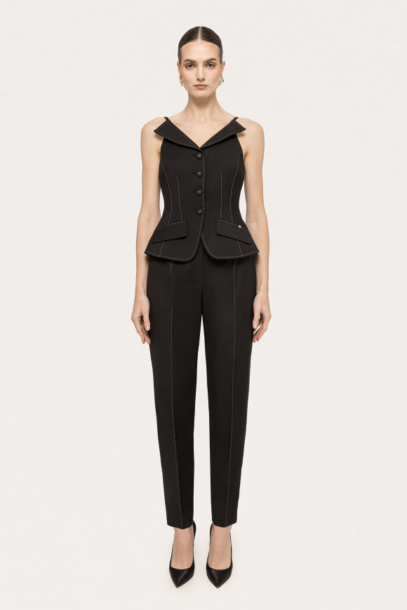 Vesta cambrata din stofa