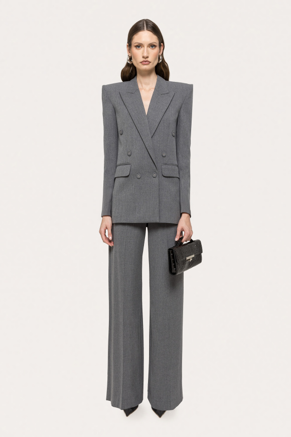 High-waisted wide-leg pants