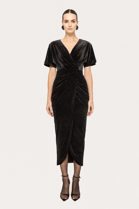 Rochie din catifea cu buline stralucitoare