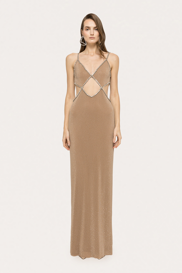 Rochie cu decupaje si cristale aplicate