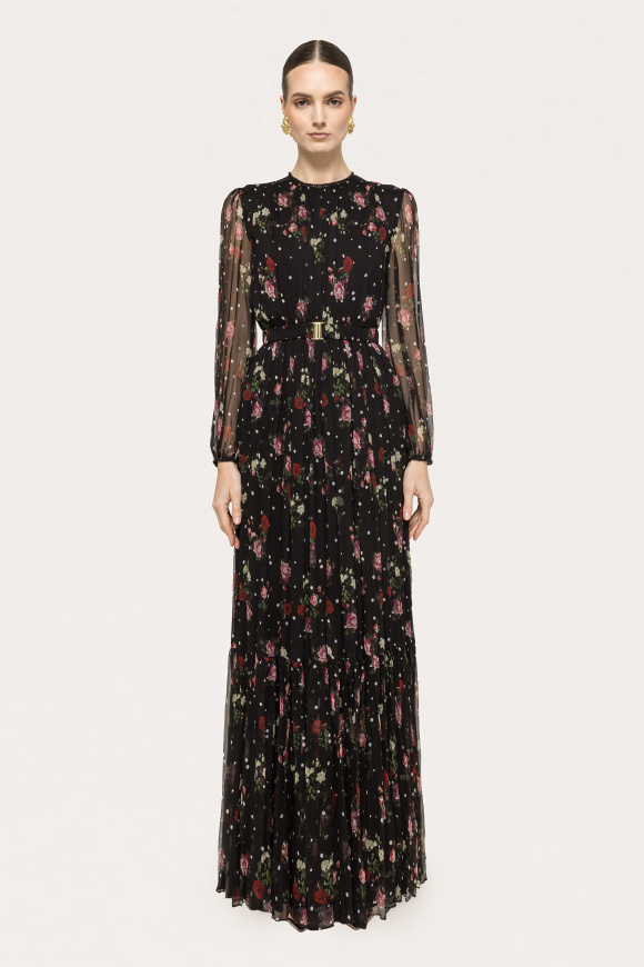 Rochie din matase cu imprimeu floral