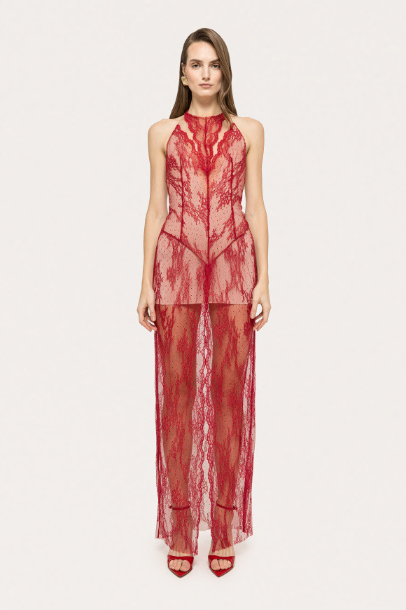 Rochie din dantela cu strasuri