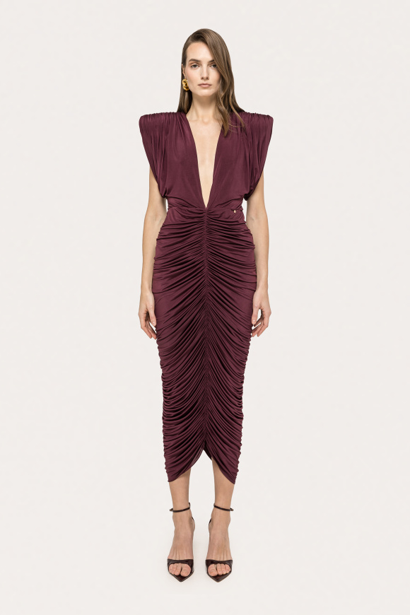 Rochie fronsata cu decolteu adanc