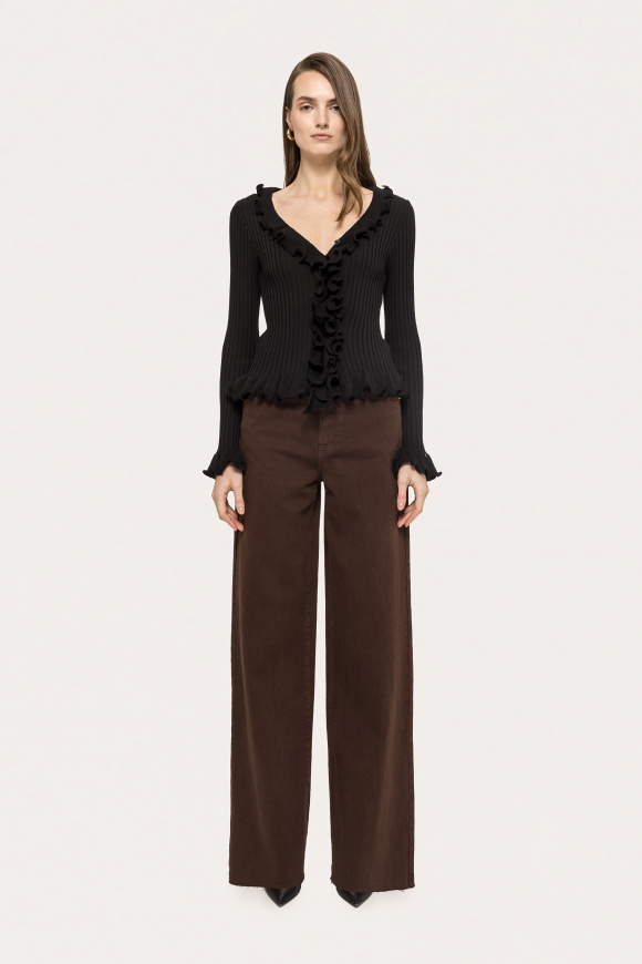 Blugi wide-leg din bumbac