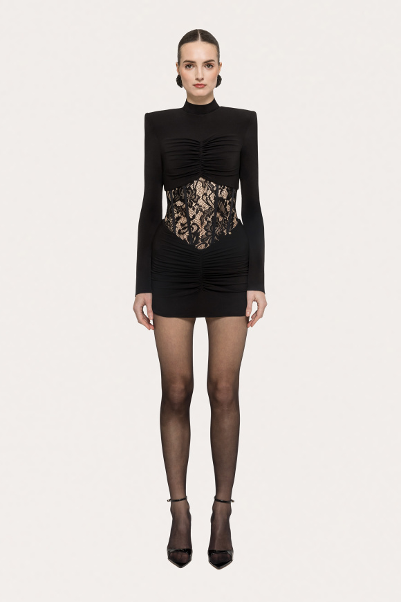 Rochie elastica cu insertie de dantela