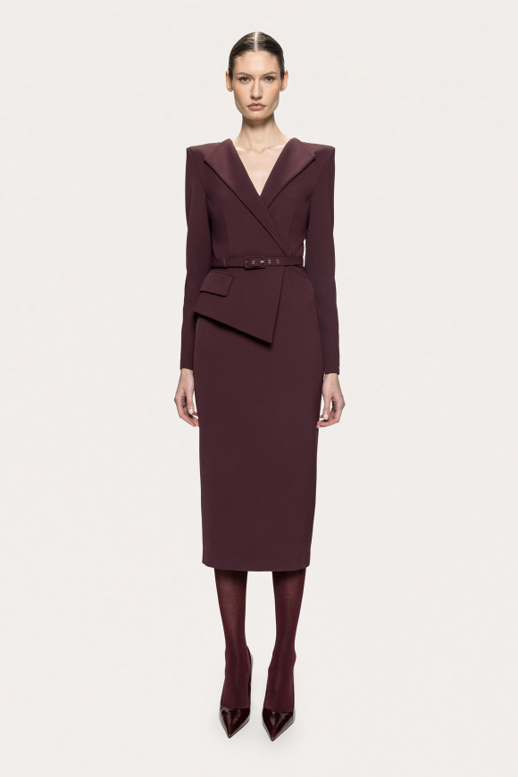 Belted midi dress