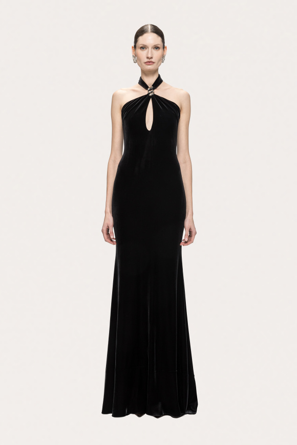Rochie din catifea cu spate descoperit