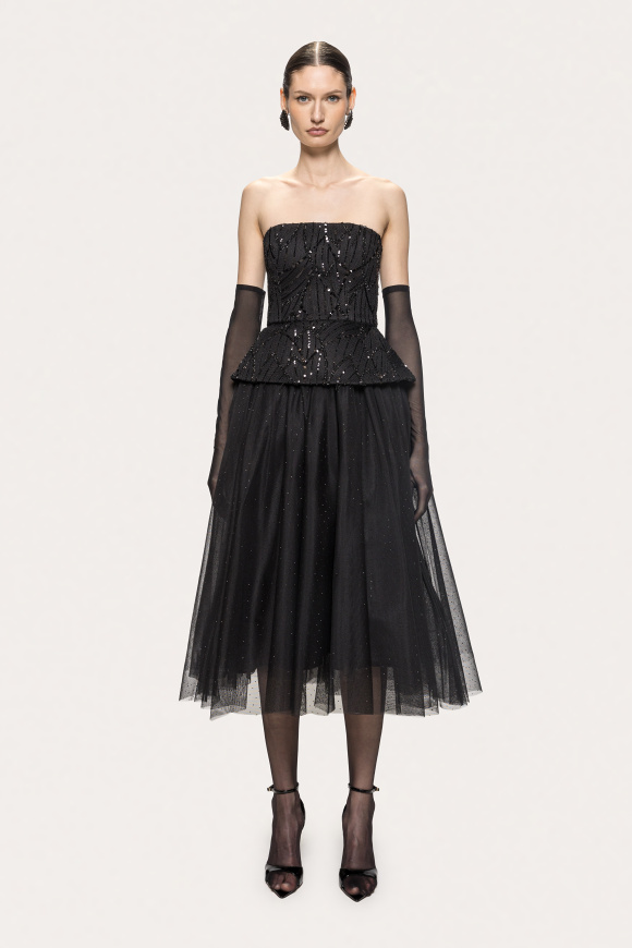 Rochie din tull cu bust tip corset