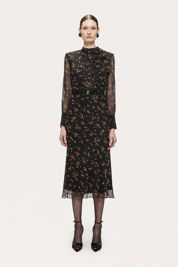 Rochie din mătase cu imprimeu floral