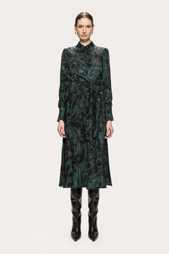 Viscose-blend midi dress