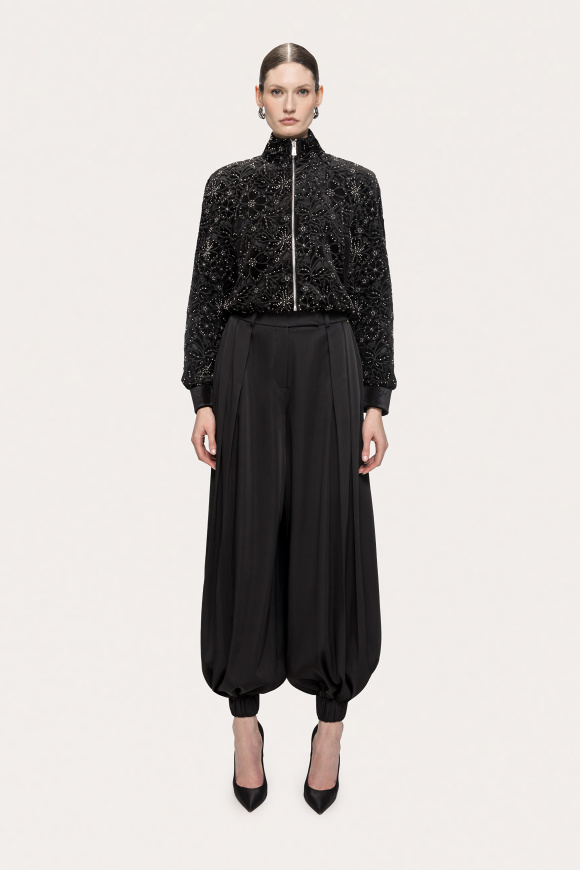 Embroidered beaded velvet jacket