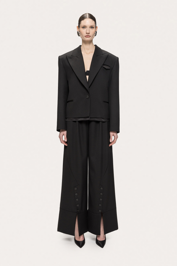 Oversized wool-blend tailored blazer