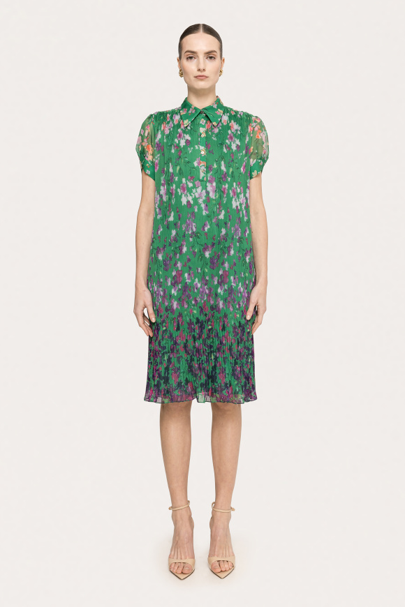 Rochie plisata cu imprimeu floral