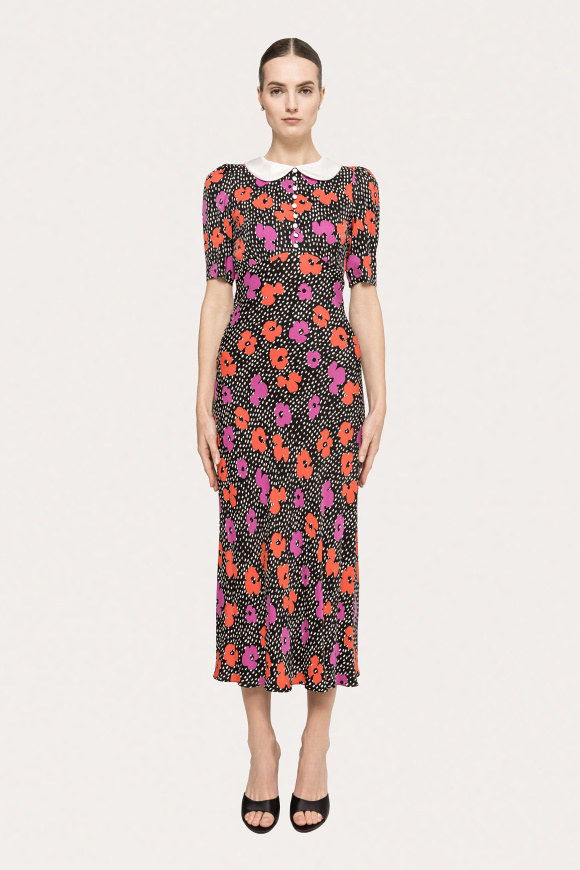 Rochie din vascoza cu imprimeu