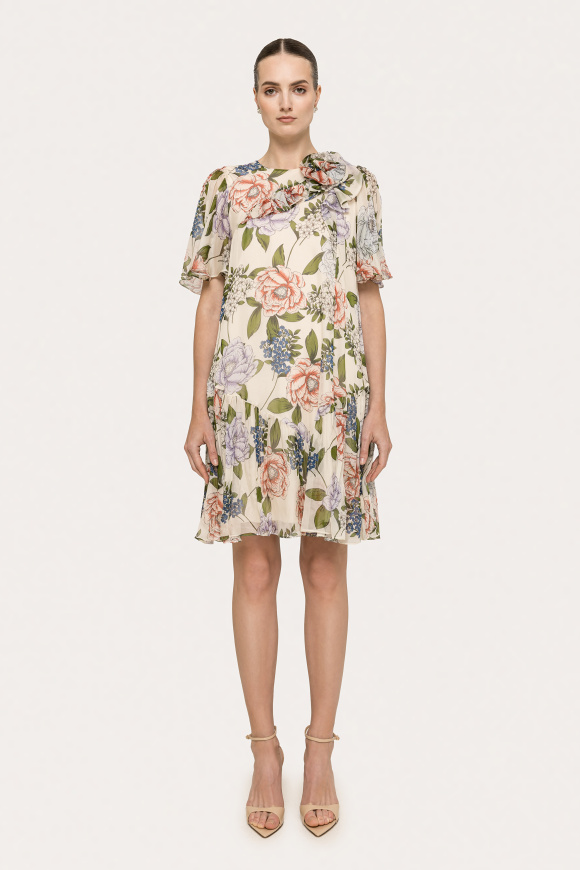Rochie din matase cu volanase