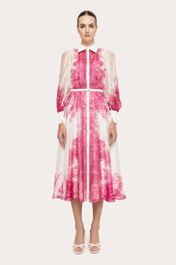 Rochie din organza cu imprimeu floral