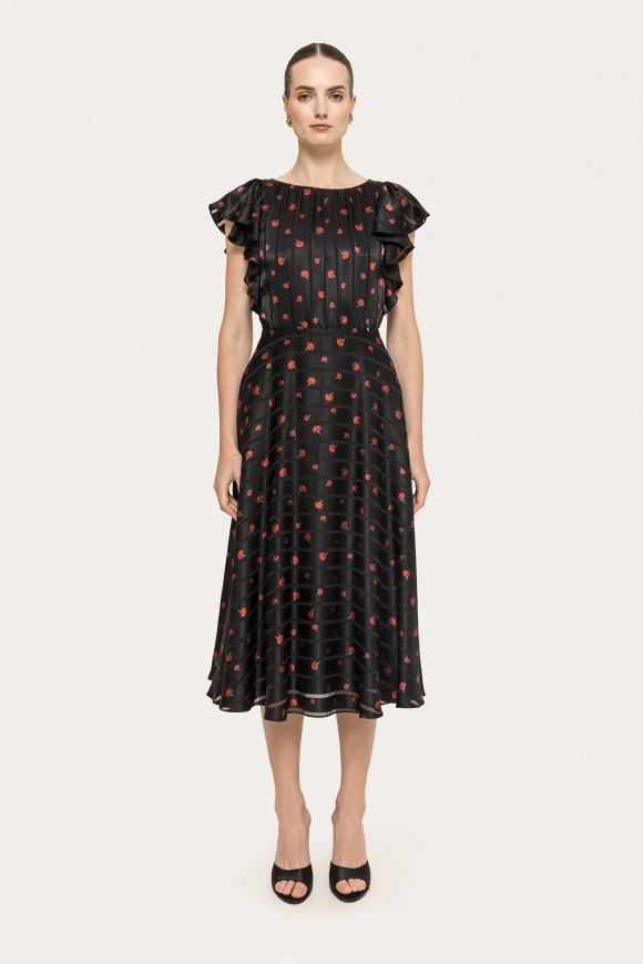 Rochie din vâscoză cu imprimeu floral