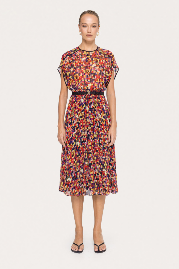 Printed viscose midi dress