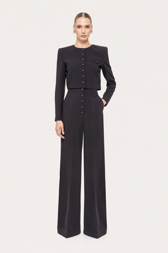 High-waist wide-leg pants