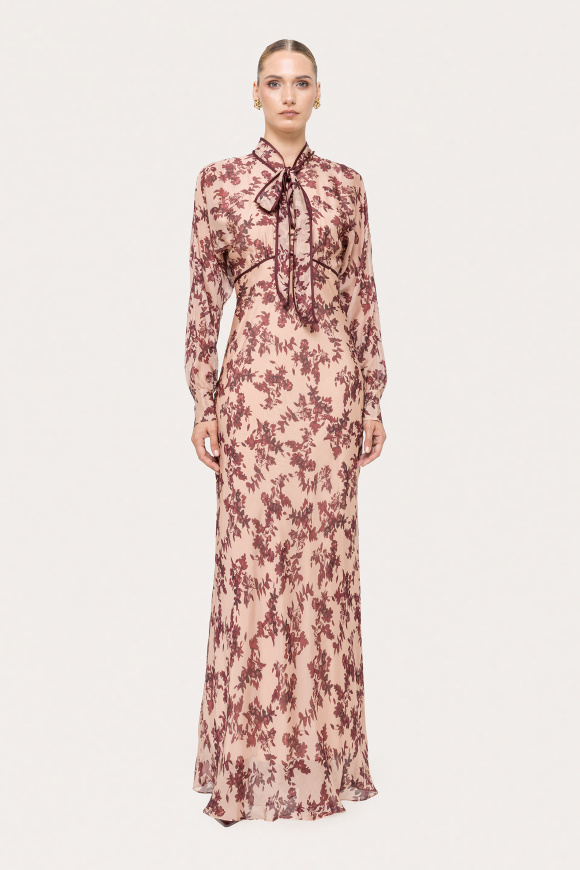 Silk and viscose floral maxi dress
