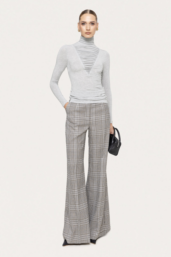 Lyocell wool-blend turtleneck top