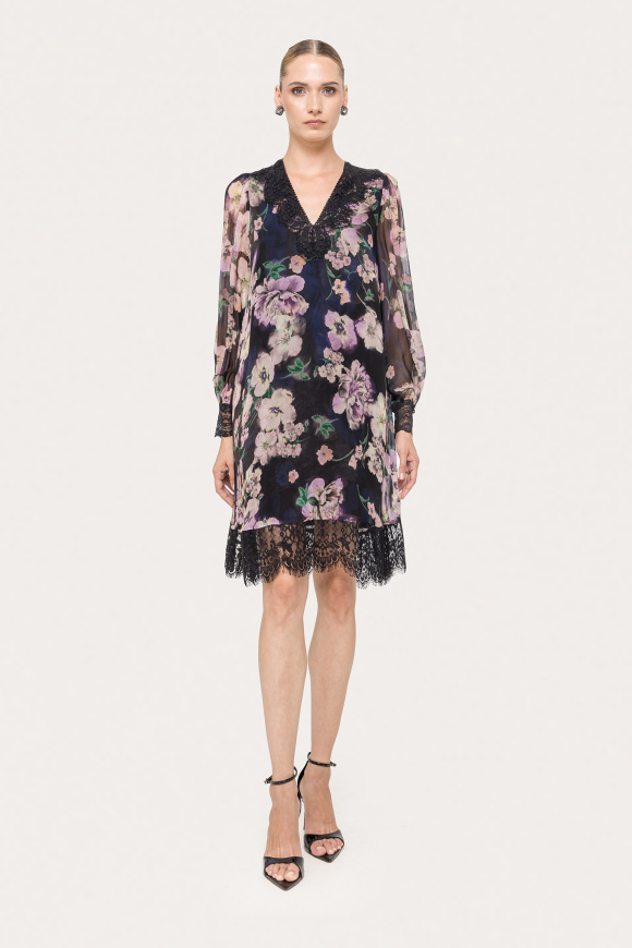Rochie din voal cu imprimeu floral