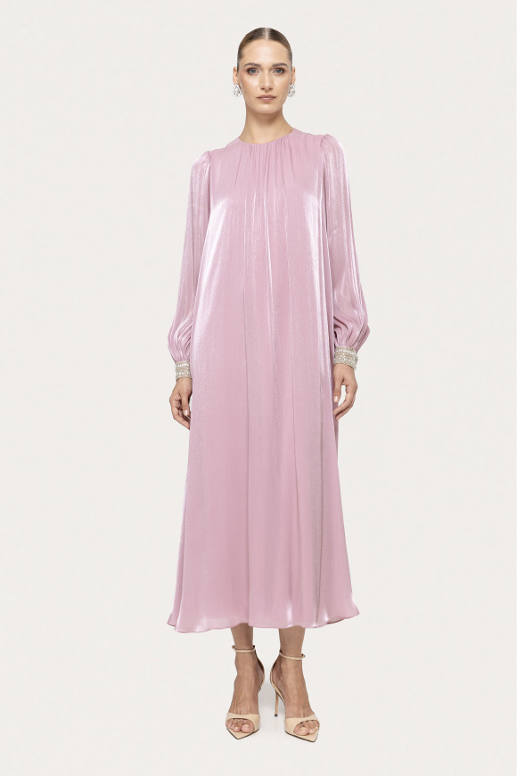 Crystal-detail chiffon midi dress