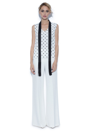 Sleeveless polka dots top