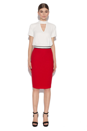 Red pencil skirt